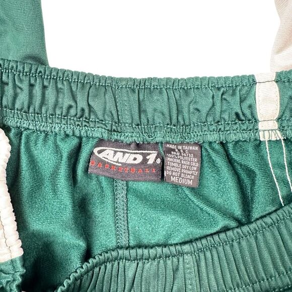Vintage AND1 Sweatpants Mens M Green Breakaway Snap Loose 90s Y2K Basketball - Picture 7 of 7